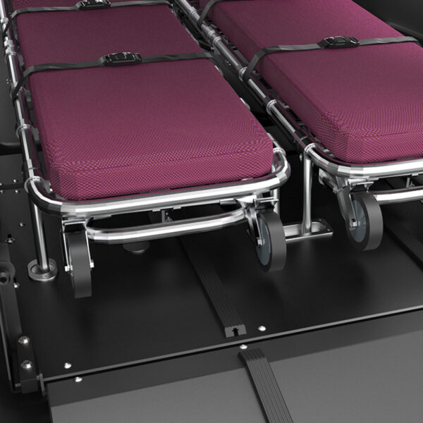 2 cots secured in suburban using SR75 suburban ramp