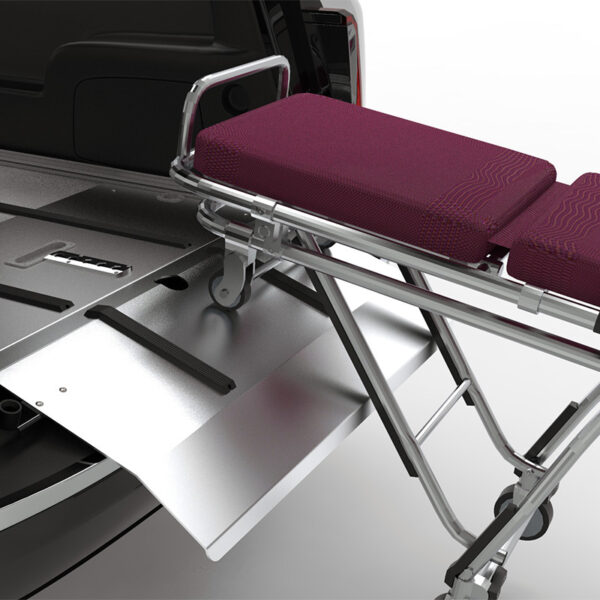 Loading cot onto SS150 using bumper ramp