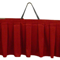 Red Casket Drape Stand folded for carrying