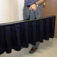 Black Casket Drape Stand folded and carried