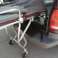 Loading a cot onto the SS150 Single Deck