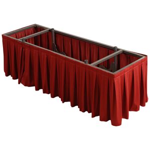 D400 red drape on casket truck with drape stand